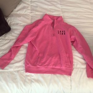 Pink half zipped sweatshirt